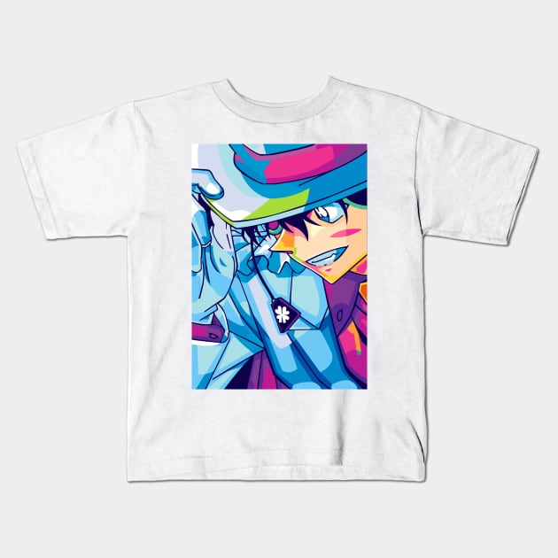 Kaito Kid pop art Kids T-Shirt by BLUESIDE